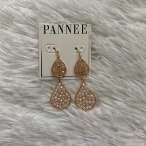 Two-tier drop detailed earrings